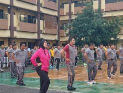 Penuh Kebersamaan, Polres Gowa dan Bhayangkari Gelar Olahraga Bersama