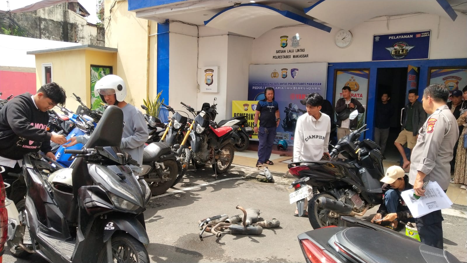 Satlantas Polrestabes Makassar Gencar Operasi Knalpot Brong Selama Ramadhan, Puluhan Kendaraan Diamankan