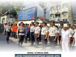 Lapas Padangsidimpuan Hadiri Apel Gelar Pasukan Ketupat Toba 2026 di Mapolres untuk Pengamanan Idul Fitri