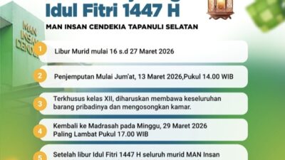 MAN Insan Cendekia Tapanuli Selatan Umumkan Libur Menjelang Idul Fitri 1447 H, Kepala Madrasah Ajak Siswa Perkuat Nilai Keagamaan dan Kebersamaan