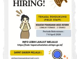 Perkuat Akses Reforma Agraria, Kantah Tapanuli Selatan Rekrut Tenaga Pendukung Baru