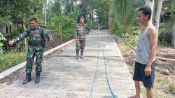 Setelah Digempur TNI dan Warga Jalan Cor Blok di Padukuhan Senden Pekerjaannya Selesai