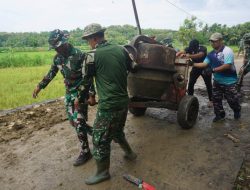 Hari ke-13 Gelaran TMMD, Abaikan Cuaca TNI dan Warga Kebut Pengerjaan Talud