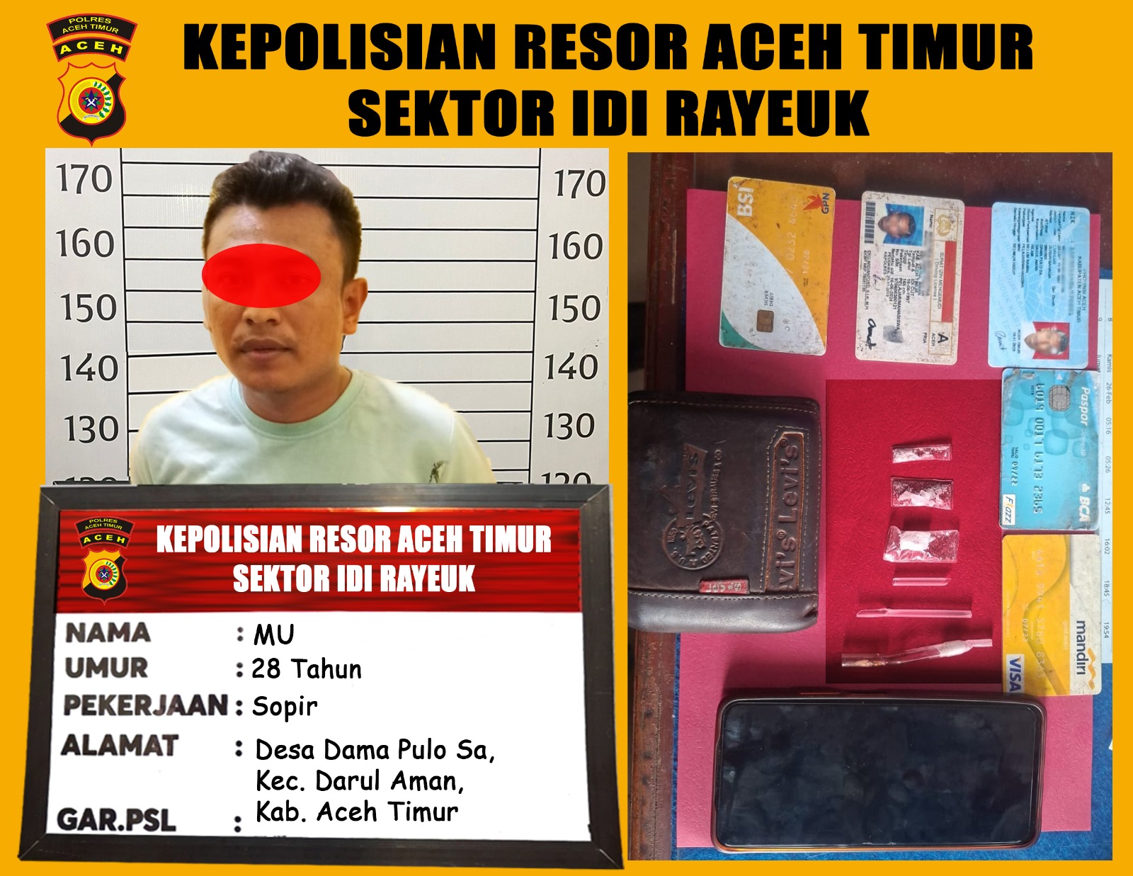 Polsek Idi Rayeuk Perangi Narkoba: Satu Pelaku Sabu Diamankan | Newstv Indonesia