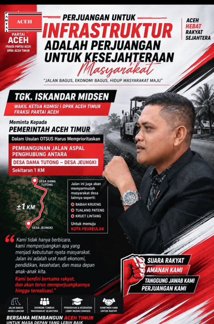 DPRK Aceh Timur Desak Pemkab Prioritaskan Jalan Dama Tutong–Jeungki Lewat Dana Otsus | Newstv Indonesia