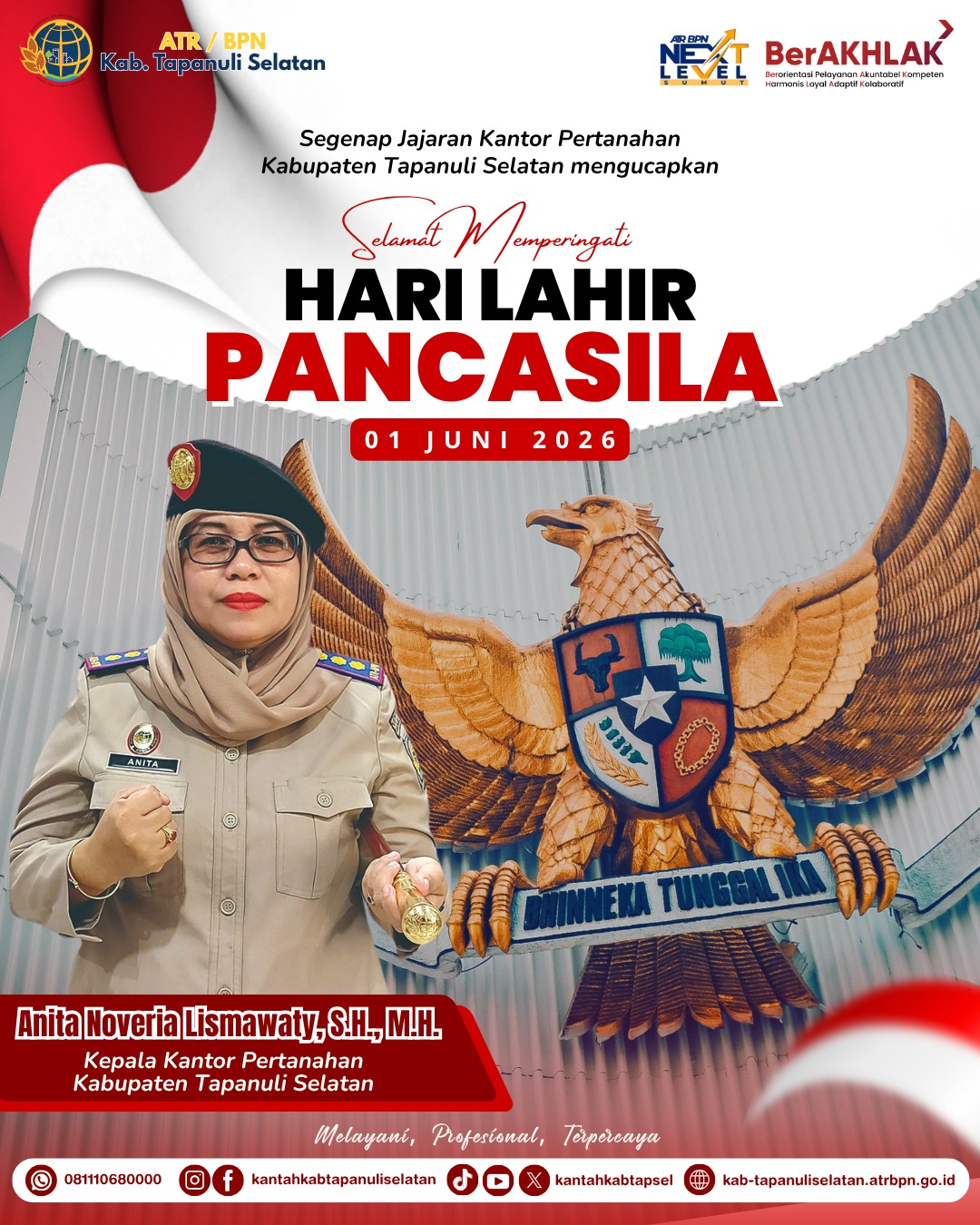 Hari Lahir Pancasila 2026, Kantah Tapsel Tegaskan Komitmen Wujudkan Pelayanan Berlandaskan Nilai Pancasila | Newstv Indonesia