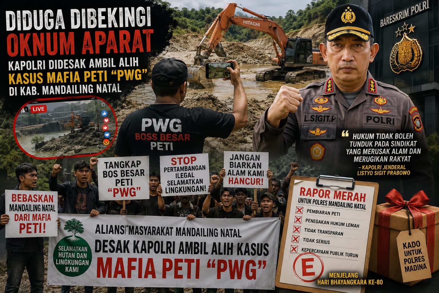 Kapolri Didesak Ambil Alih Kasus Mafia "Pwg" Di Kab Madina Diduga Dibekingi Oknum Aparat | Newstv Indonesia