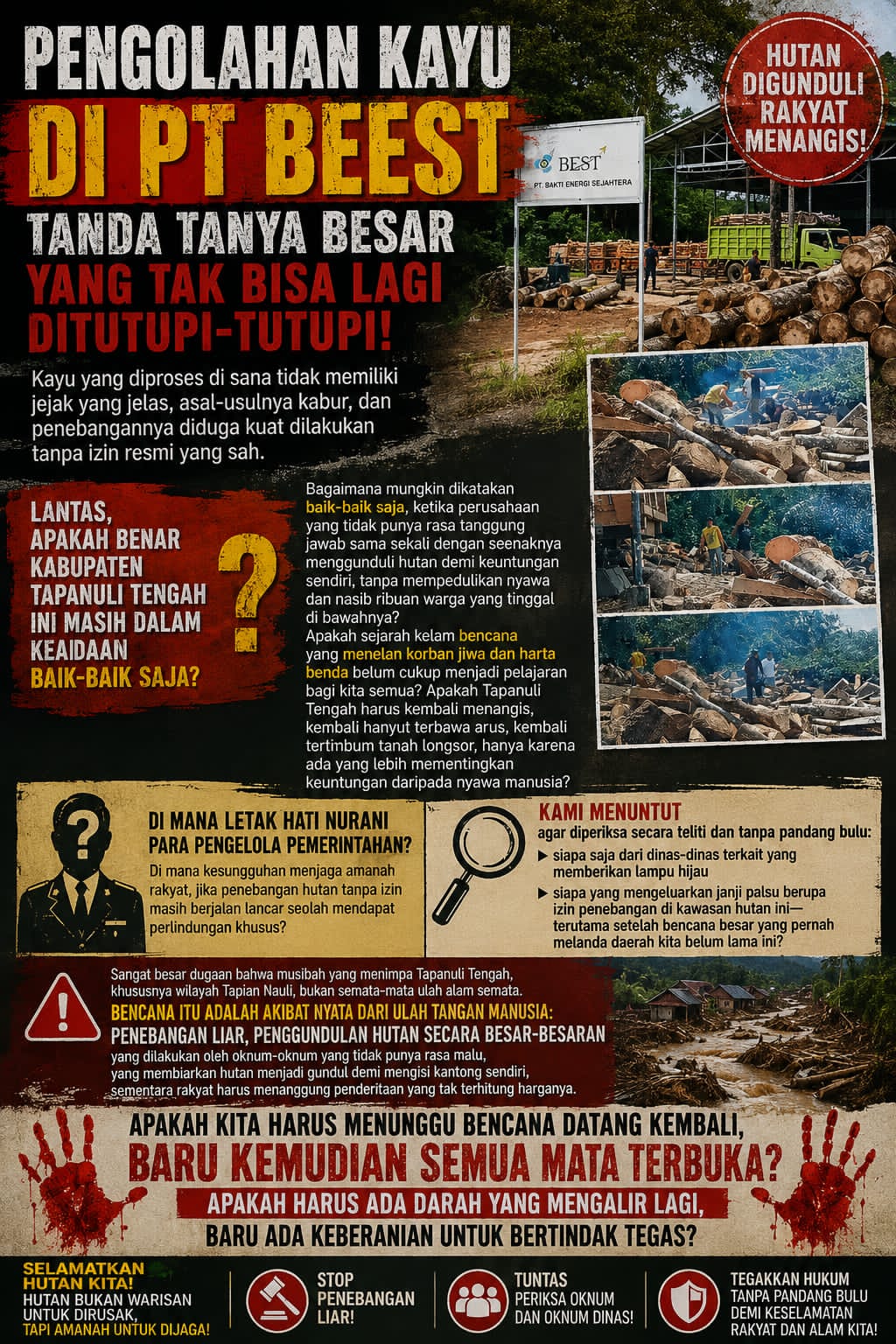 Ketua DPW IJEN SUMUT Desak APH Tindak Tegas:Kayu Tak Berjejak di PT BEEST Sampai Kapan Masyarakat Tapteng Dikorbankan Demi Kepentingan Perusahaan? | Newstv Indonesia