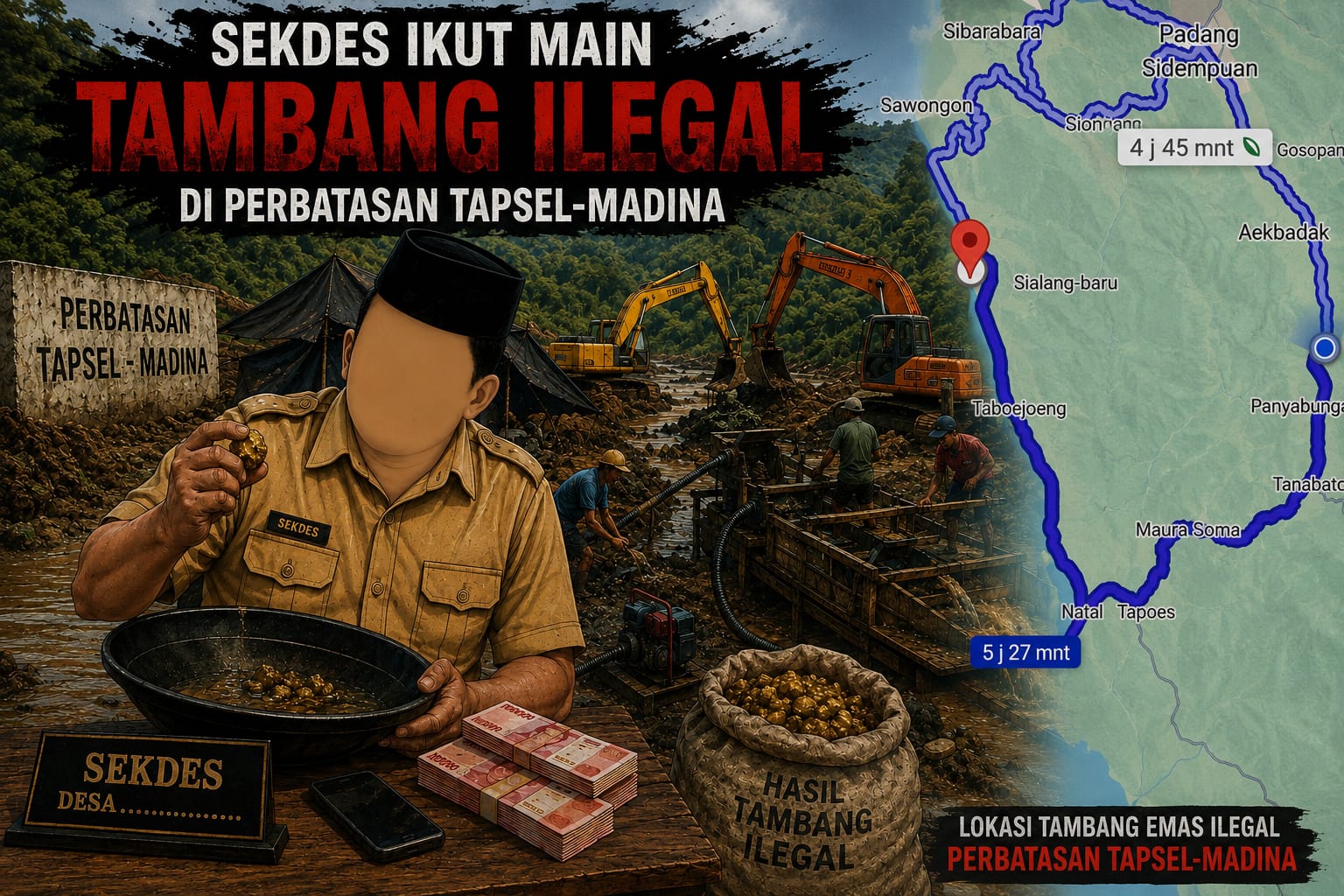 Dugaan Insiden di Tambang Emas Ilegal Perbatasan Tapsel Madina: Sekdes Pintu Padang Jae IJP Bungkam saat Dikonfirmasi | Newstv Indonesia