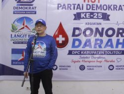 GERAKAN LANGIT BIRU INDONESIA ASRI, DPC Demokrat Tolitoli Gelar Bakti Sosial Donor Darah