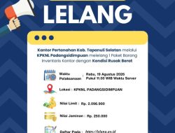 Transparan dan Akuntabel, Kantor Pertanahan Tapanuli Selatan Laksanakan Lelang Barang Milik Negara