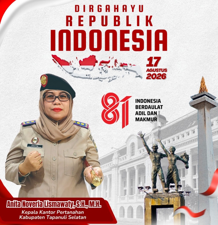 HUT RI ke-81, Anita Noveria Lismawaty dan Jajaran Kantah Tapsel Serukan Semangat Pengabdian untuk Negeri | Newstv Indonesia