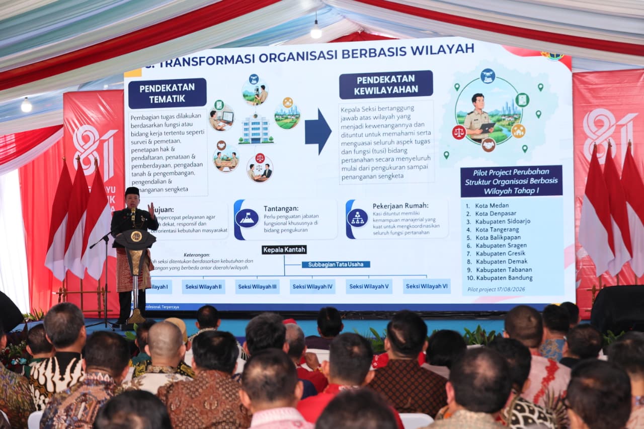 Transformasi Kementerian ATR/BPN, 10 Kantah Mulai Terapkan Sistem Organisasi Berbasis Wilayah untuk Percepat Pelayanan bagi Masyarakat | Newstv Indonesia