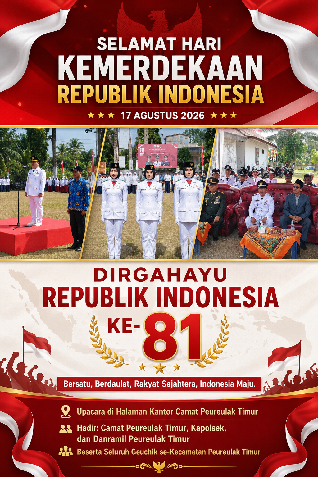 Upacara Hut Ke-81 Ri Di Kantor Camat Peureulak Timur Berlangsung Khidmat Dan Sukses | Newstv Indonesia