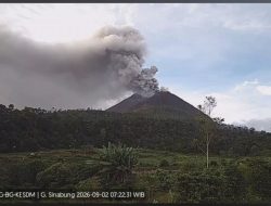 Sejak Erupsi Aktivitas Gunung Vulkanik Gunung Sinabung Kabupaten Karo Mengalami Peningkatan
