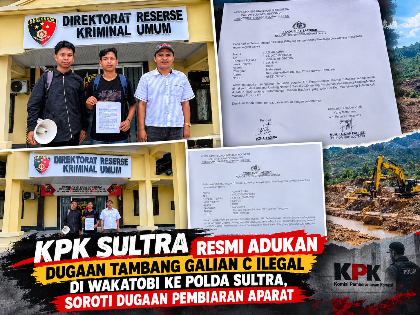 KPK Sultra Resmi Adukan Dugaan Tambang Galian C Ilegal di Wakatobi ke Polda Sultra, Soroti Dugaan Pembiaran Aparat | Newstv Indonesia