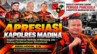 Ketua MPC Pemuda Pancasila Madina Apresiasi Respons Kapolres atas Dugaan Peredaran Narkoba di Mompang Julu Dorong Pemberantasan Menyeluruh | Newstv Indonesia