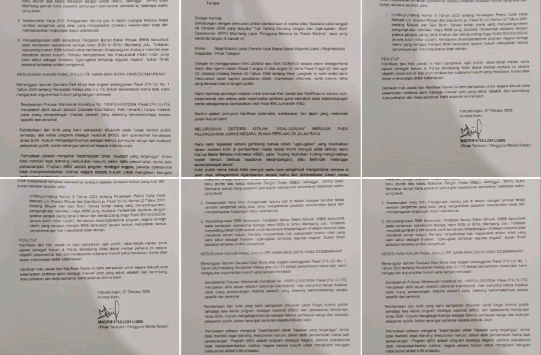 Diduga Plintir Makna Ugal Ugalan, setelah Dilaporkan ke Polres Madina Newstv.id Kami tidak berhak Klarifikasi Berita Fakta Hukum | Newstv Indonesia